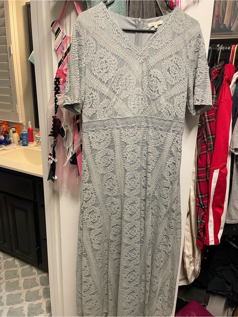 tea n rose Light blue Lace Maxi Dress